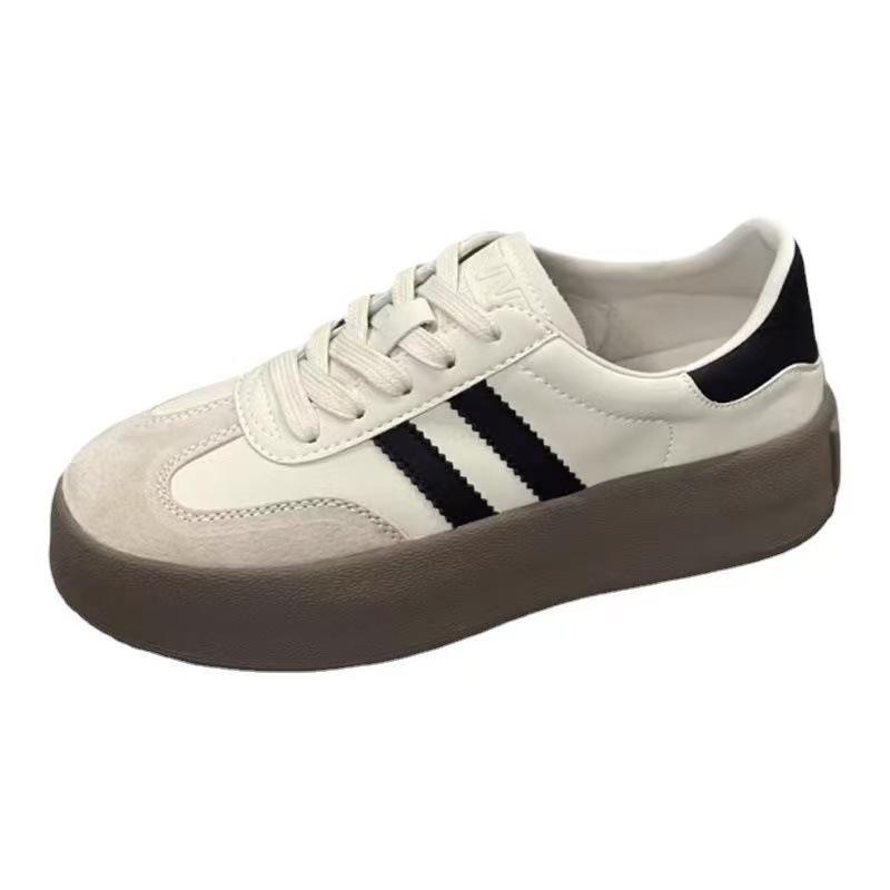 Women's Trendy White Retro Cortez Casual Shoes - Spring/Summer Thick Sole, Height Increasing Sports Board Shoes.