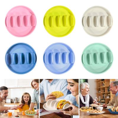 Silicone Taco Holder Plates Large Capacity Taco Rack with Dividers BPA-Free Non-Slip