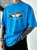 Look At Him Naughty Dog Printed Washed Cotton T Shirt Men Vacation Hip Hop Summer Unisex TShirts Crewneck Loose Streetwear