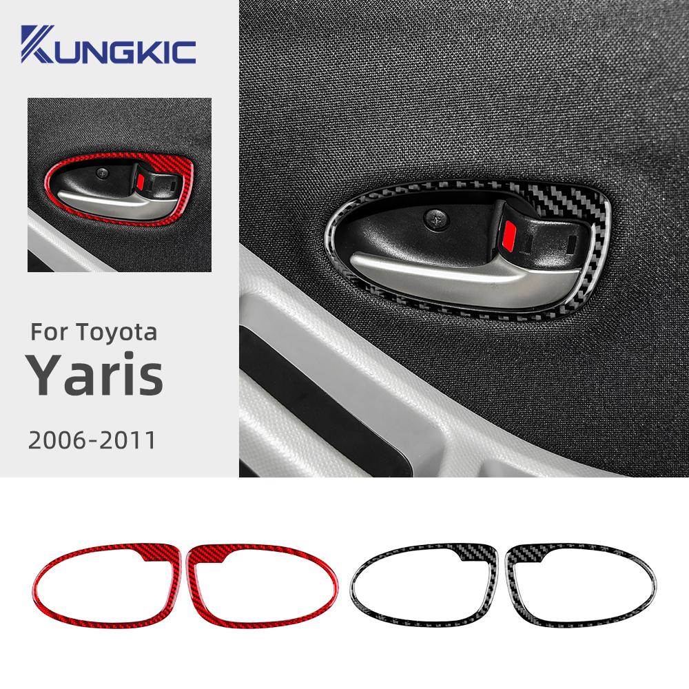Carbon Fiber Style Door Handle Sticker for Toyota Yaris 2006-2011 LHD RHD