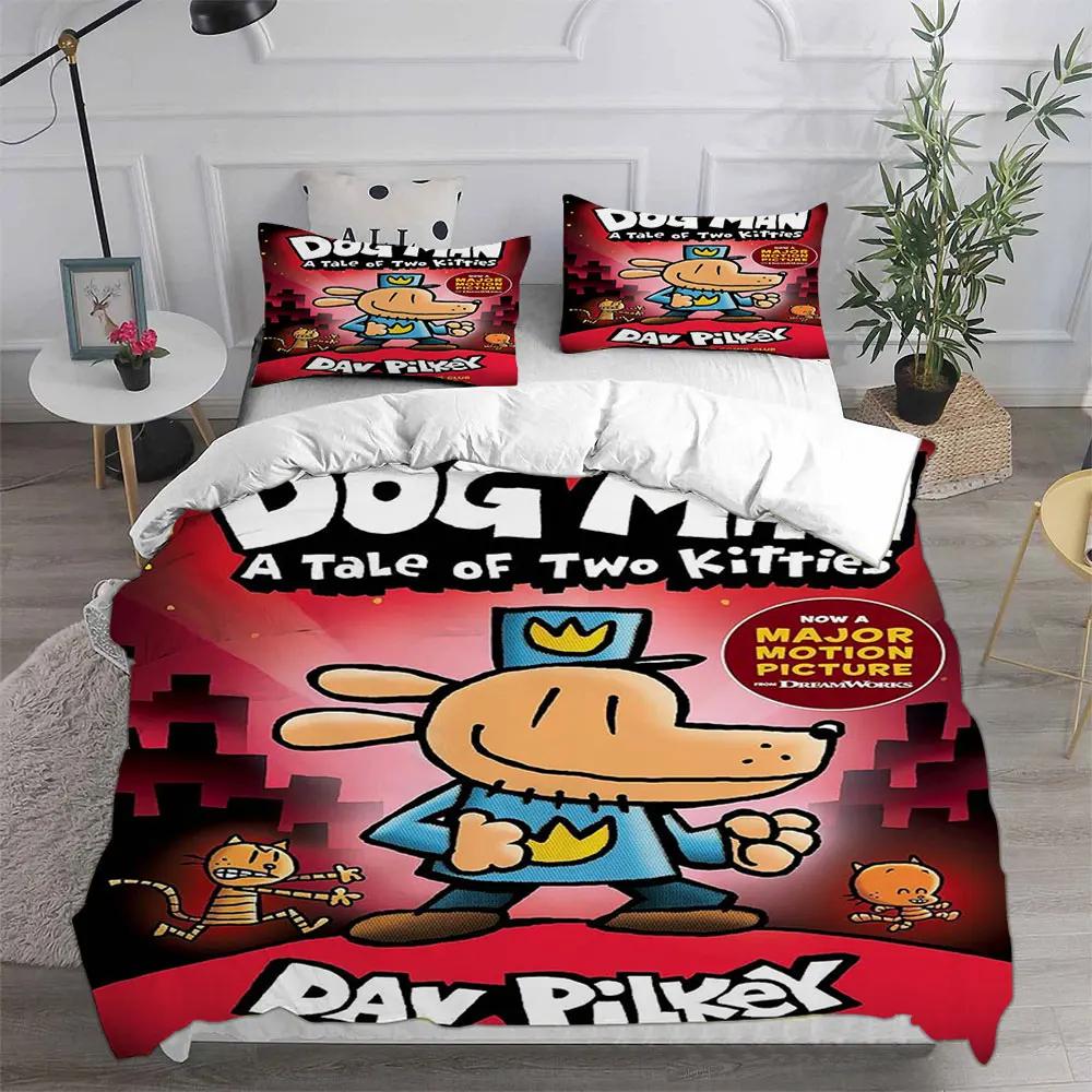Dog Man () Bedding Sets Quilt Bed Cover Comforter Duvet Cover Pillow Case 2-3 Pieces Sets Teenagers Children'S Gifts