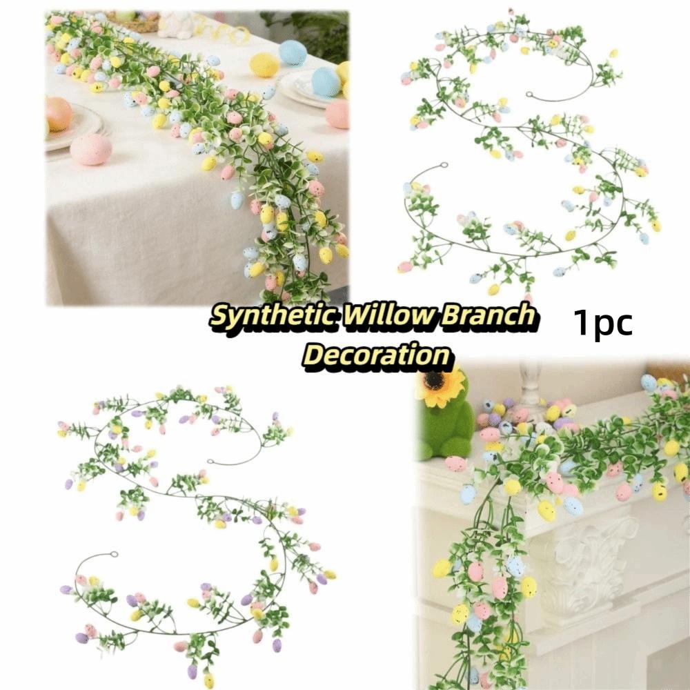 Artificial Plant Easter Egg Wreath Green Vine Wall Hanging  Spring Festival