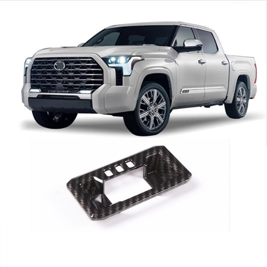 For Toyota Tundra  202arbon fiber Console Gear Shift Box Drive Panel Trim