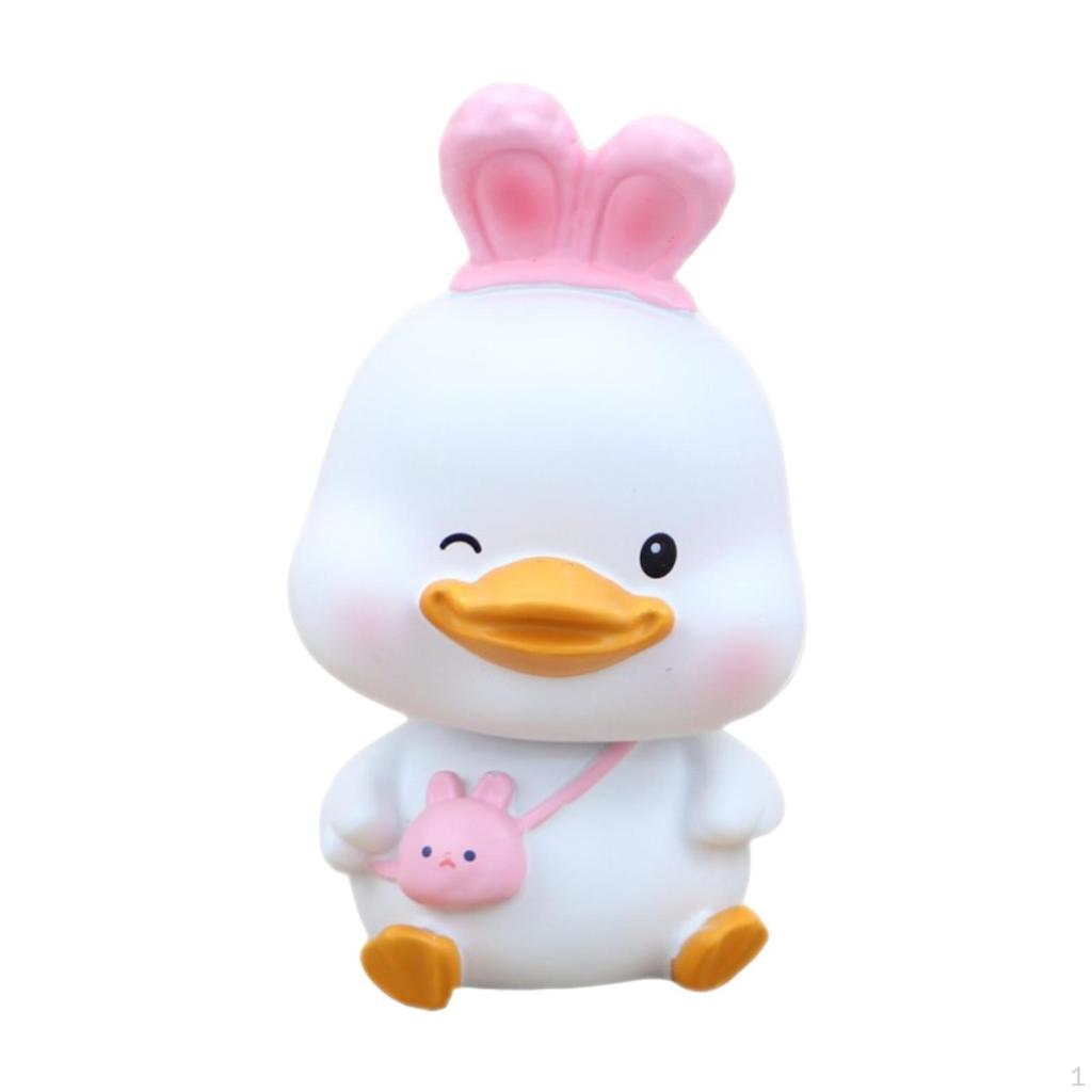 Shaking Head Car Decoration Crafts Duck Statue for Home Bedroom Office