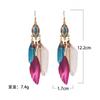 Bohemia Tassel Feather Drop Dangle Earrings Ear Hook Womens Wedding Jewelry Gift