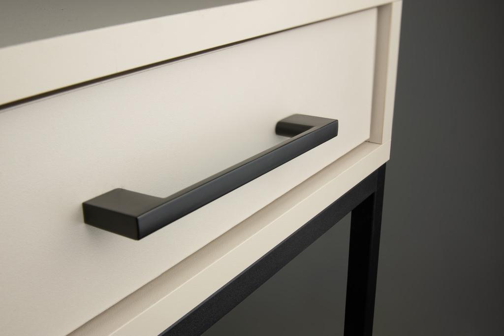 Furniture handle black 128 mm metal