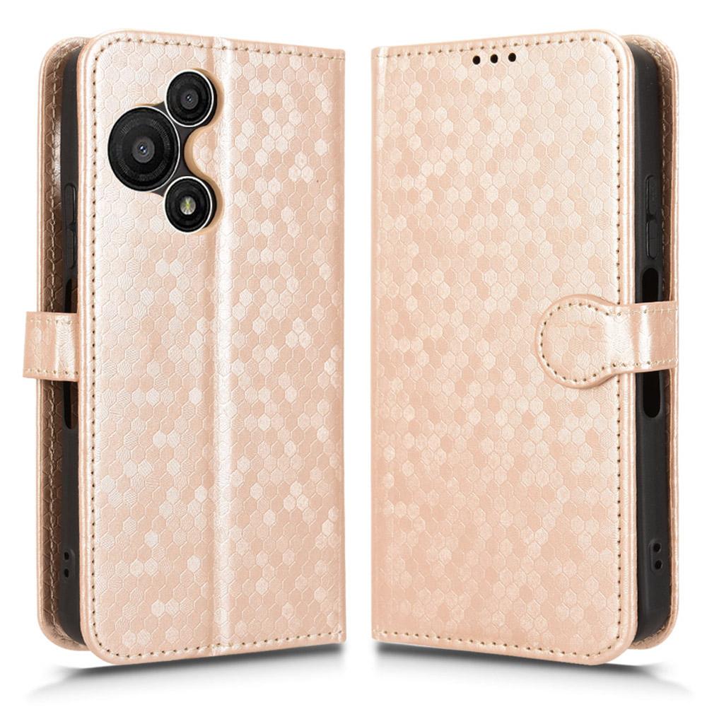 For TCL 60 SE NxtPaper 5G Wallet Case Dot Pattern Imprint PU Leather Phone Cover with Wrist Strap