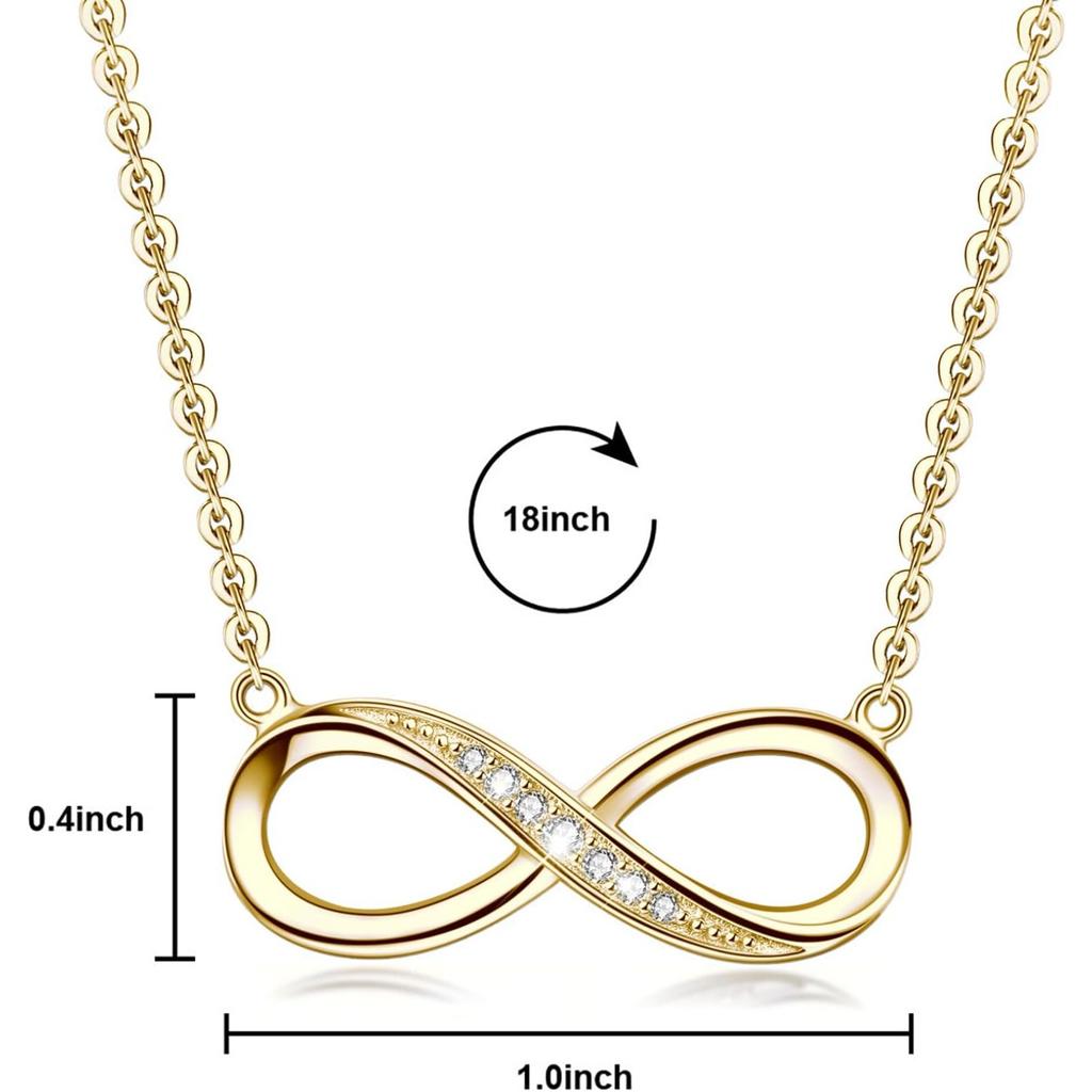 Women's infinity pendant necklace, heart necklace, exquisite jewelry