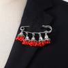 Bohemian Rhinestone Flower Tassel Brooch for Women - Exotic Style Suit Coat Pin