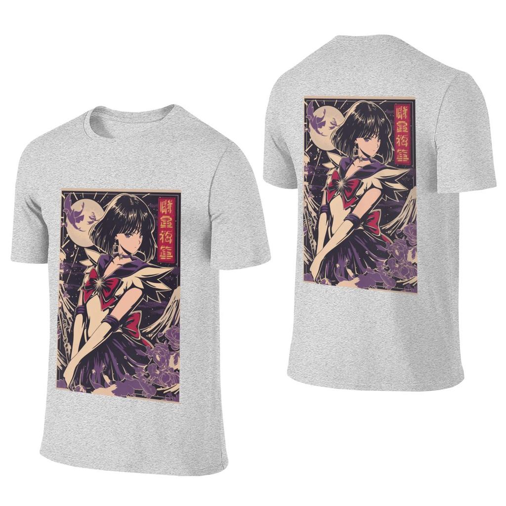 Vintage short sleeve T-shirt with Sailor Saturn motif, double-sided, Salt Style, ideal as a base layer for spring and autumn.