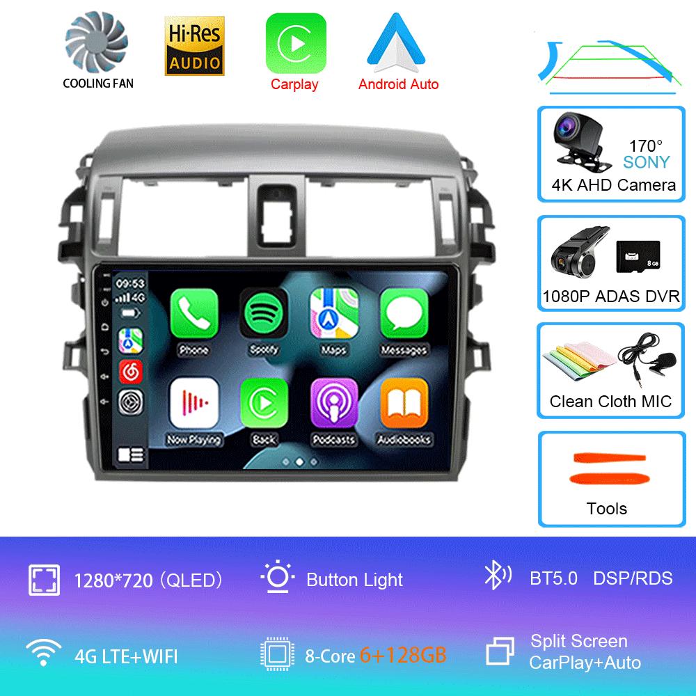 Android 14 Carplay 2din Video Player Car Radio For Toyota Corolla E140/150 2006 - 2013 4G GPS Multimedia Player Stereo