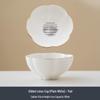 Jade White Porcelain Tea Cup with Flower Petal Design - Ceramic Tea Set for Women
