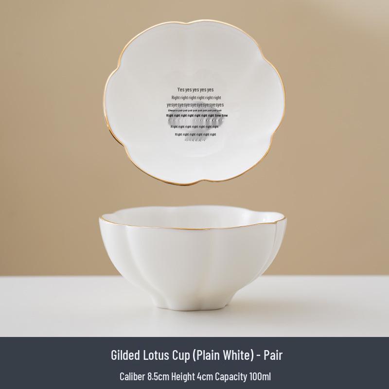Jade White Porcelain Tea Cup with Flower Petal Design - Ceramic Tea Set for Women