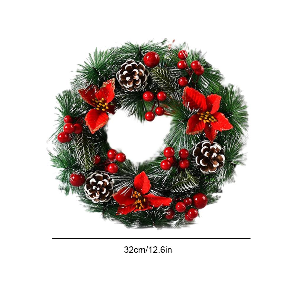 2025 Christmas Wreath Front Door Wreath with Lights Window Wall Garland Christmas Decoration Art Wreath Ornaments 20/30/32/40CM
