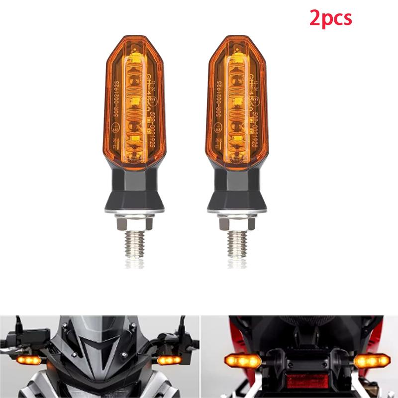 Motorcycle LED Turn Signal Lights 8mm Mini Flashing Light For Honda CBR500R CBR650F CB500X CRF250L MSX125 12V Moto Indicator