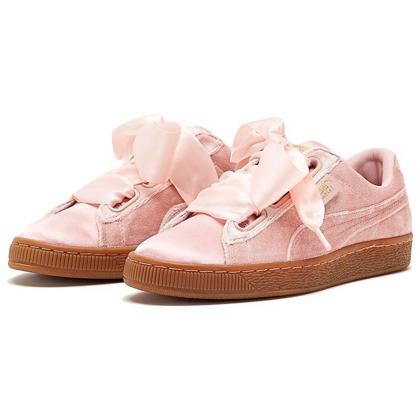 Puma Scarpe da ginnastica casual retrò Basket Heart Vs Velvet Bow Donna Rosa 366731-02
