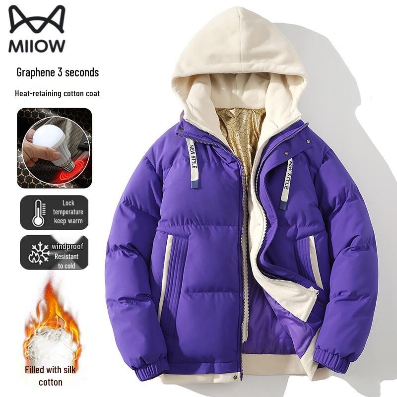 MiiOW Men s 2025 Winter Hooded Padded Jacket 3XL