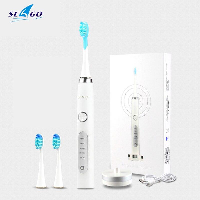 Seago 986 elektrický zubní kartáček pro dospělé Magnetická levitace Power Deep Clean Teeth 3 hlavice kartáčku