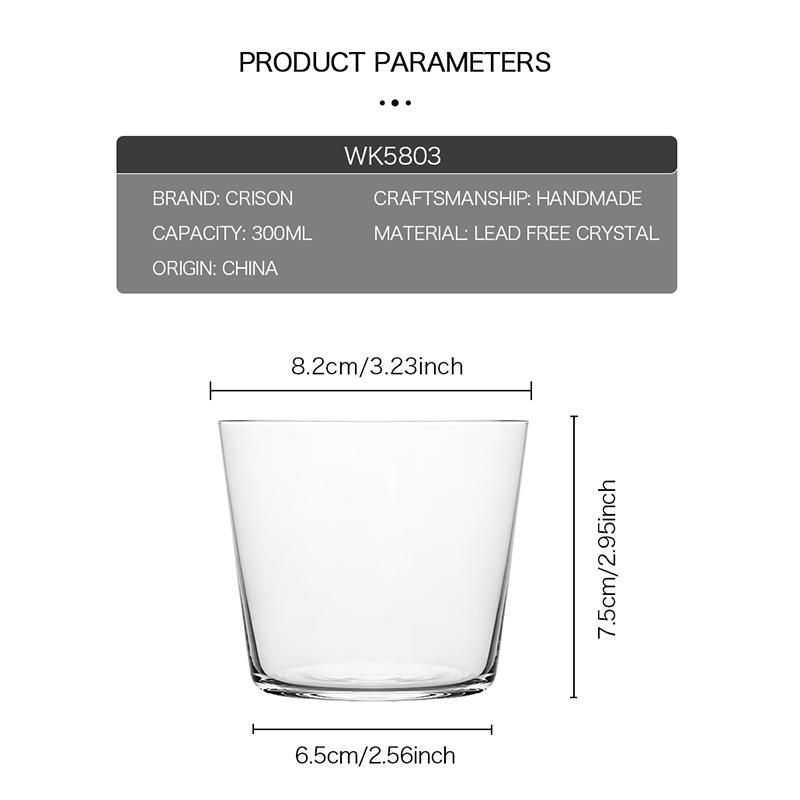 WK5803 CRISON Japanese style classical whiskey glass/Crystal glass cup/Old Fashioned cocktail 300ml