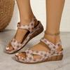 Summer Women's Thick-soled Open-toe Sandals with Luxurious Printed Designs, Outdoor Comfortable and Anti-slip Walking Shoes