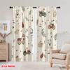 2Pcs,2D Plane Printing Window Curtain Christmas Cute Animal Tractor (4) Versatile Polyester Fabric (Without Rod) Decorations