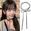 Korean Velvets Long Rope Necklace for Women Elegant Weave Knotted Bowknot Chokers Adjustable Length Neckchain Jewlery