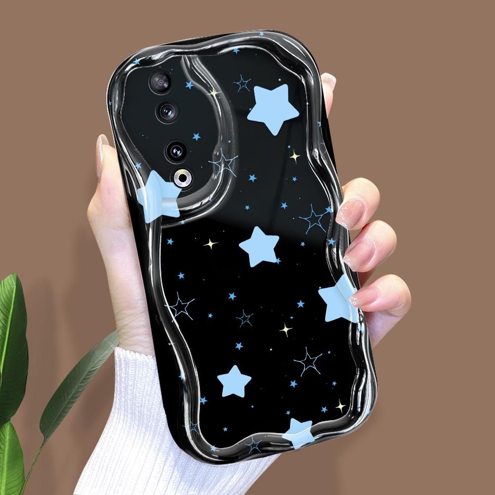 Cute Cartoon Pattern Cream Texture Casing Wavy Edge Soft Silicone Cover Phone Case for Huawei Honor Infinix Tecno iPhone