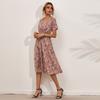 Women's Fashion Clothes A-Line Casual Summer Dress Wide Ladies Floral Print Beach Dress for Women