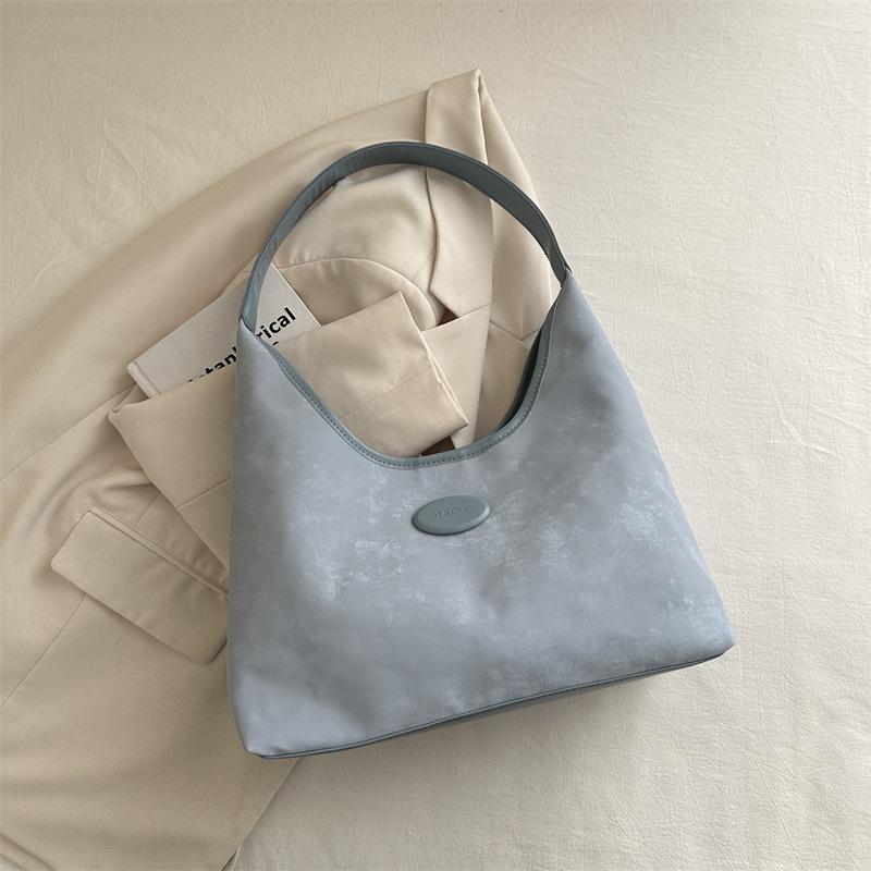 

Модная сумка-тоут большой вместимости с текстурой, на плечо, подмышку, 2025 весна, новая универсальная сумка-тоут в стиле инс, женская сумка синий