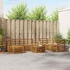 Outdoor Sofa Set 9 pcs Natural Solid Acacia Wood