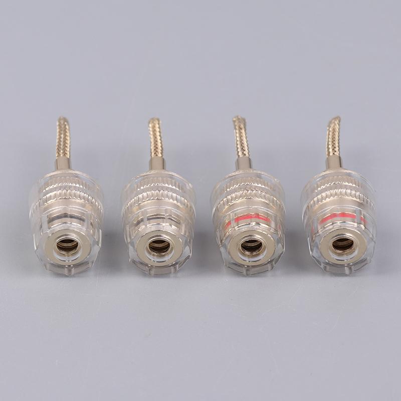 2/4 Stück 4mm Bananenbuchse auf 2mm Stiftanschluss Hifi-Kabeladapterstecker Geflochtenes Kupferdraht-Buchse