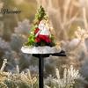 Warm White LED Lawn Ornaments Christmas Solar Garden Light, Santa Tree Resin Yard Stake Decor with Auto Sensor Landscape Glow, Waterproof Outdoor Lamp