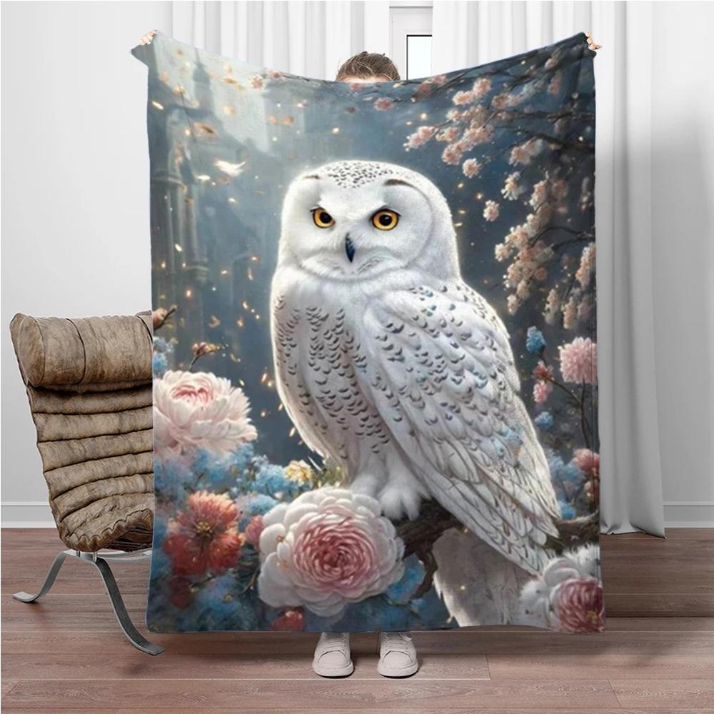 White Owl Flannel Blanket Children Warm Soft Blanket For Sofa Bed Cover Blanket Suitable For Birthday Souvenir Camping Gifts