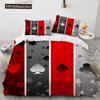 Poker Bettwäsche Set Karte Feuer Poker Spiel Dekor Polyester Bettdecke Abdeckung Set Mit Kissenbezug Poker Wettbewerb Thema King Size