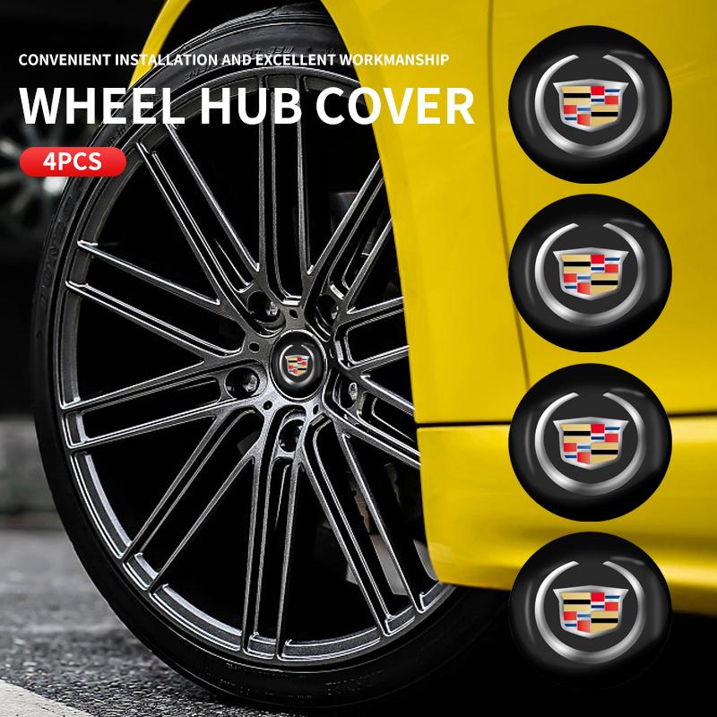 4Pcs 56mm Car Wheel Stickers Center Hub Cap Car Emblem Badge Decal For Cadillac SRX ATS XTS CT4 CT5 CT6 XT4 XT5 XT6 Accessories