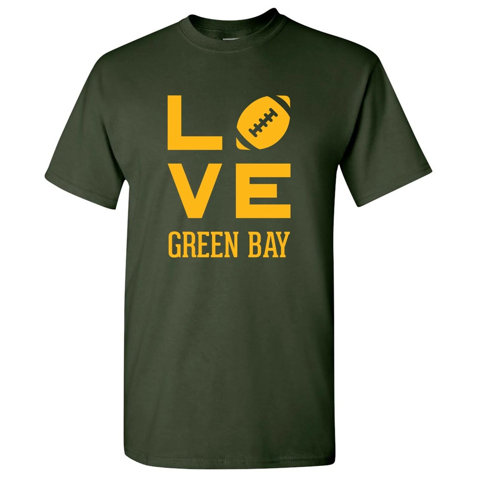 Green Bay Love Football - Sports City Pride Tailgating T -Shirt - Forest XL