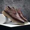 2024 Spring New Leather Casual Shoes for Men British Style Lace-up Oxford Shoes Men Classic Thick Soled Business Dress Men Shoes