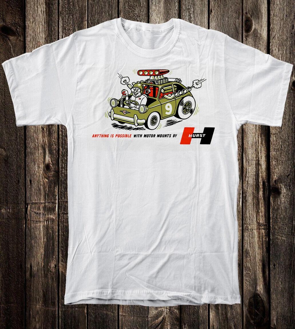 Hot Rod T Shirt Racing Retro Speed Shop Garage Hurst Motor Mounts Drag Race L