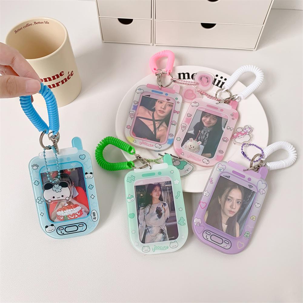 INS-Stil Kawaii Japanische Mini-Handyform Kartenhalter für 3-Zoll-Fotos Niedlicher Arbeits-ID-Kartenhalter für Mädchen Idol-Karten