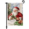 Santa Claus Garden Flag 12x18 Inch Double Sided for Courtyard Outdoor Welcome Flag Decoration (Excluding Flagpole)