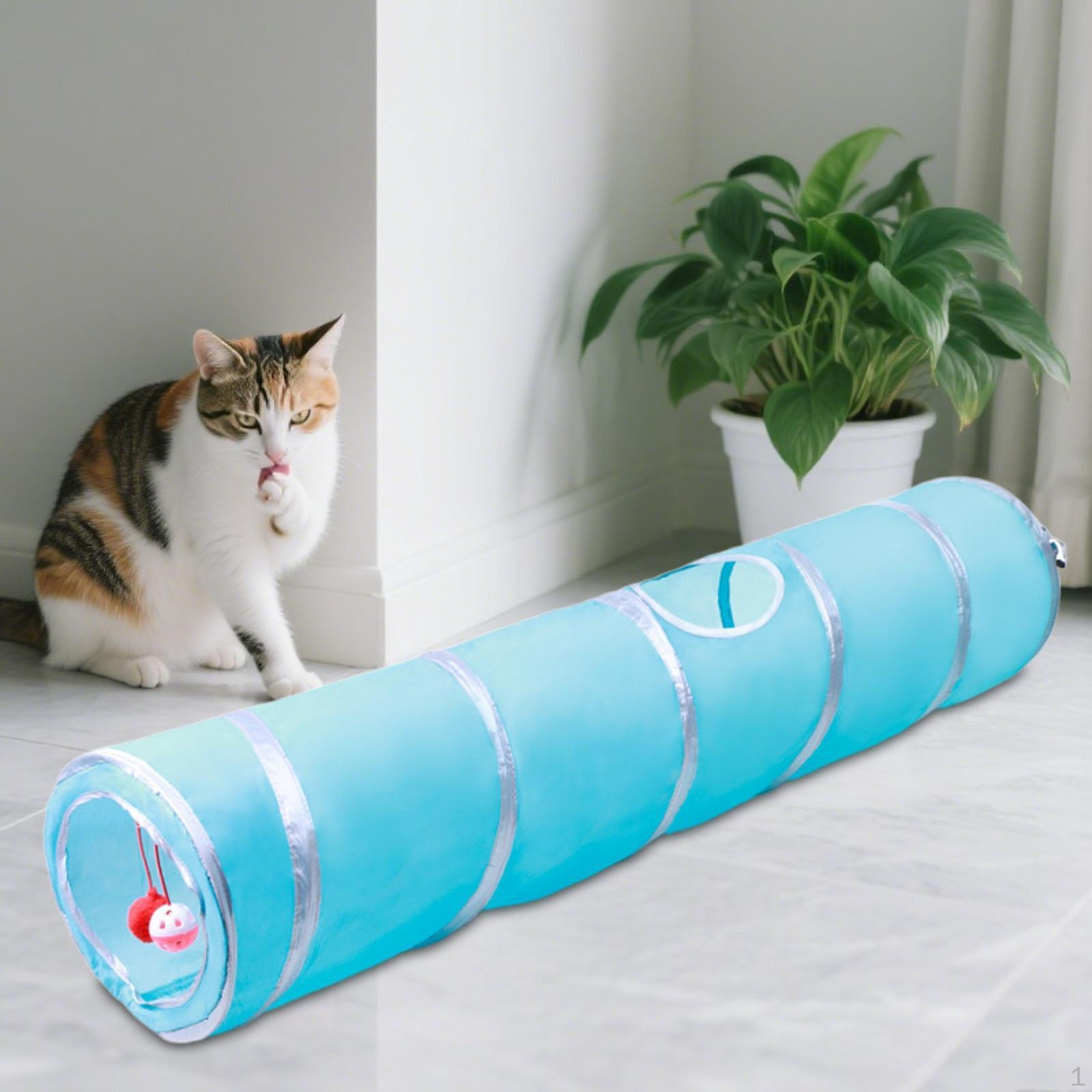 

Cat Tunnel with Hole,Space Saving,Hideaway,Lightweight,Agility Training Toy Pet Tube for Kitten