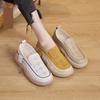 Autumn Casual Loafers for Women Thick-soled Slip-on Breathable Soft Leather Retro Single Shoes for Women