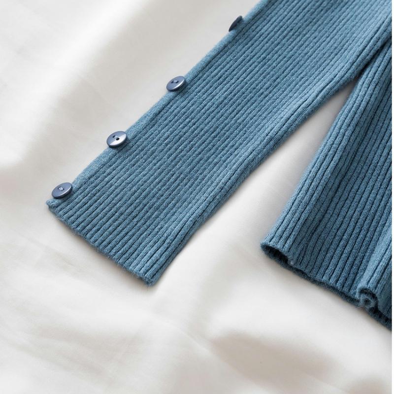 Autumn Winter Casual Slim Warm Base Women's Knitted Sweaters Half High Collar Buttons Pullovers Sweater Woman Fashion Thin Long Sleeve Jumper 25481