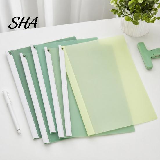 Rotating Clip File Folder 5PCS Side Opening Folder, with Sliding Bar, Lightweight Document Holder Durable PP Gradient Color Report for Office