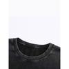 European Sizes Men's Vintage Washed T-Shirt  Thick Crew Neck Short Sleeve, Loose Fit Retro Streetwear Top with Washed