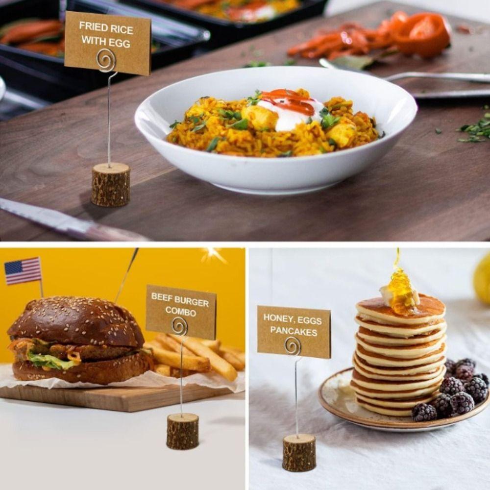 With Swirl Wire Wood Place Card Holders Messege Memo Clip Holders Table Number Name Sign  Party