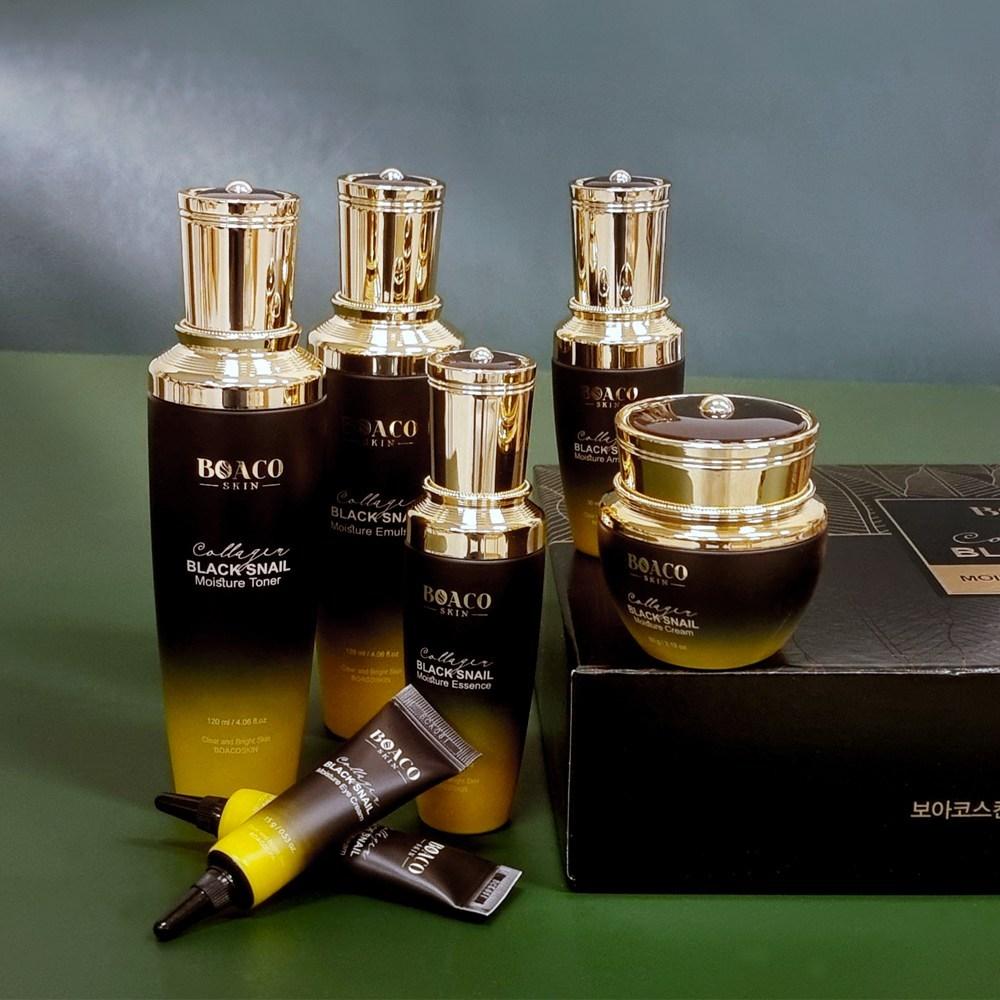 Boako Skin Collagen Black Snail Moisture Skin Care 6 Piece Set Snail Cosmetics Set