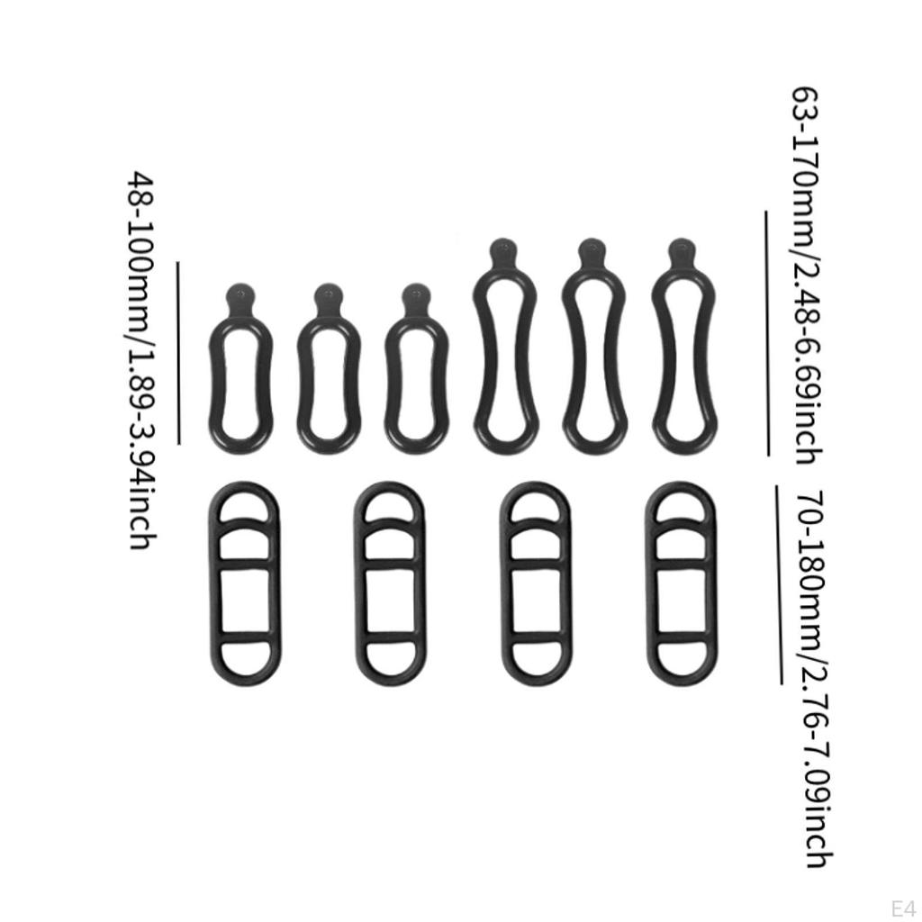 5 Or 10 Anti-Slip Silicone Straps for Bike Light, Black Bicycle Accessories, Rubber Mount