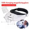 Professional Headband With 3 LED Light Jeweler Magnifier Magnifying Glass Loupe
