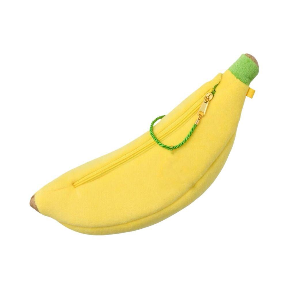 Desktop Storage Banana Shape Pencil Case Cute Plush Pencil Pouch Cloth Stationery Bag  Student жёлтый